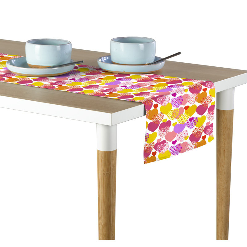 Mccarty Confetti Hearts Table Runner, 72" L x 12" W