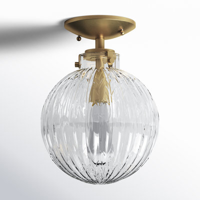 Meridian 1-Light Ceiling Light in Natural Brass