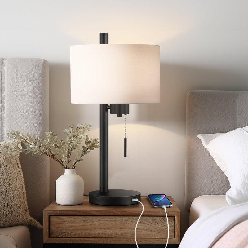 Jenn Metal USB Table Lamp, Black