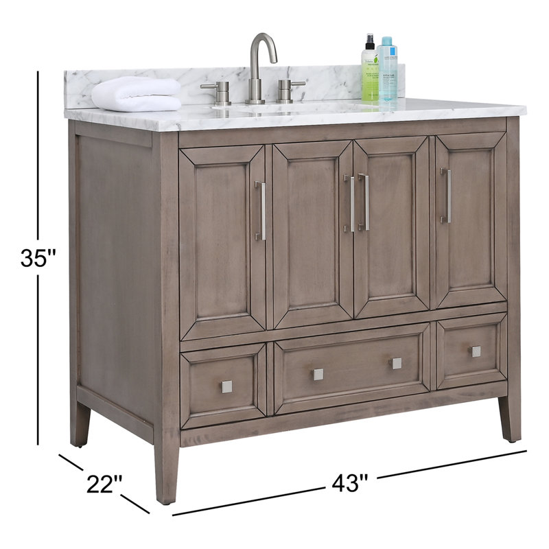 Everette 43'' W Single Vanity, Gray Oak