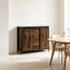Buffet rustique Farmhouse avec portes coulissantes et rangement réglable