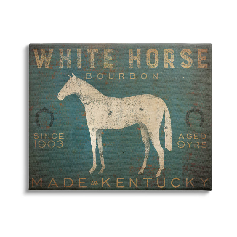 «White Horse Bourbon Vintage Sign» par Ryan Fowler, impression sur toile tendue, H 30 po x l 40 po x P 1,5 po