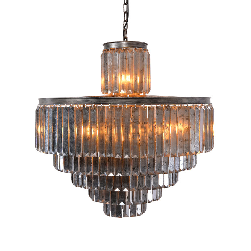 Antonio 22 - Light Glass Tiered Chandelier