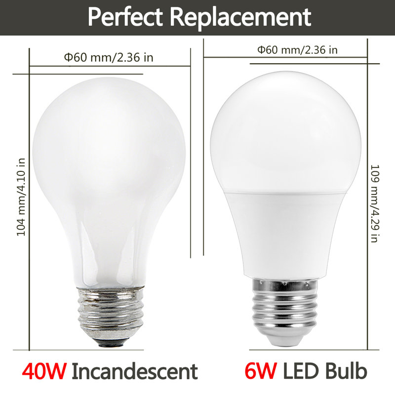 Ampoule à DEL 40 W A19 à intensité variable de 40 W avec culot blanc (2700K) E26 / moyenne (standard), 5000 K