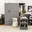Armoire avec 2 portes, tringle, bureau convertible et tiroirs de rangement-532211747