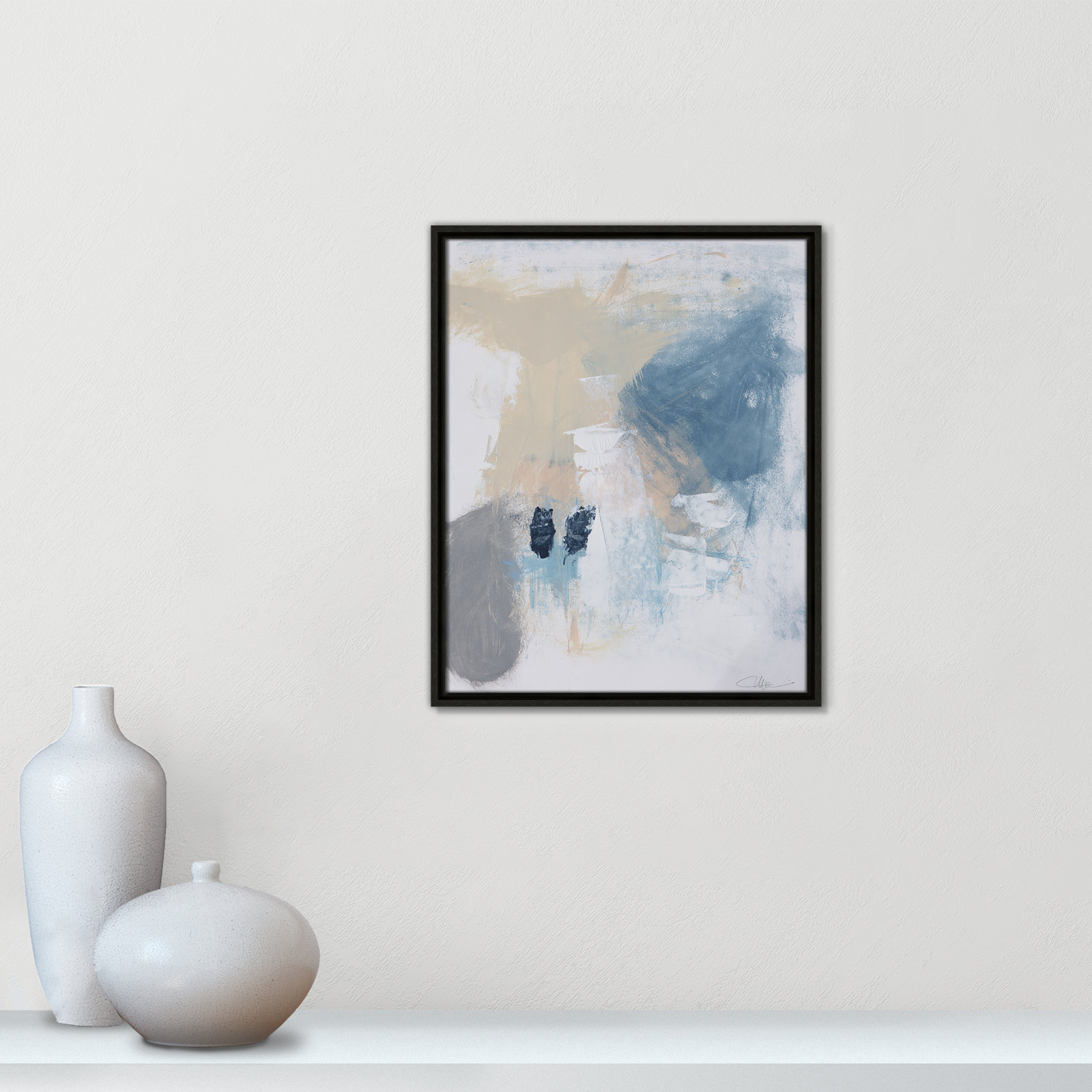 Coastal Carnival Collection "Coastal Carnival II" Print, Espresso Floater Framed Canvas, No Mat, 21.5" H x 17.5" W x 2" D
