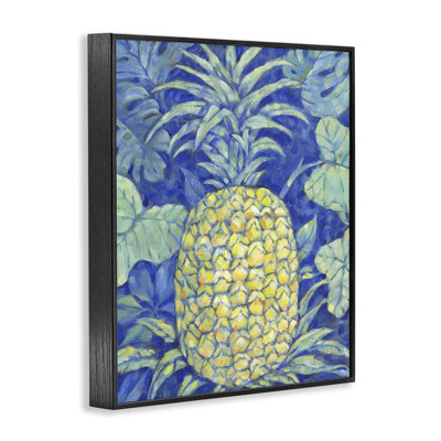 Blue Hawaii Pineapple Framed Giclee, design by Paul Brent