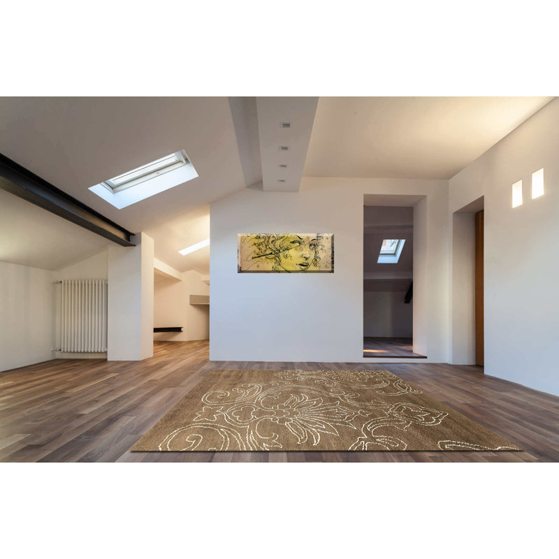 Trever Wool Floral Indoor Rug, Rectangle 8' x 10'