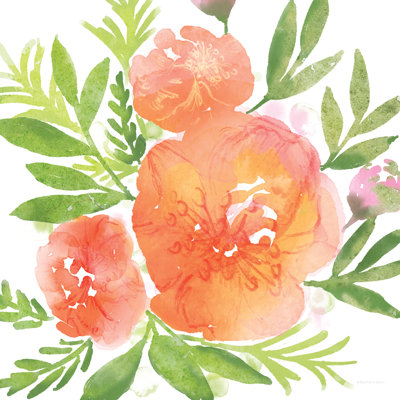 «Peachy Floral I» par Bluebird Barn - impression sur toile tendue