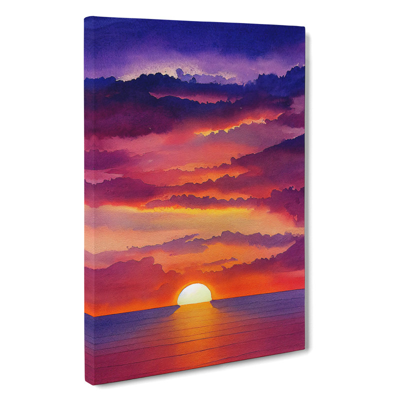 XC1022-4219X Striking Ocean Sunset No.6 - Wrapped Canvas Print, 50cm H x 35cm W x 3cm D