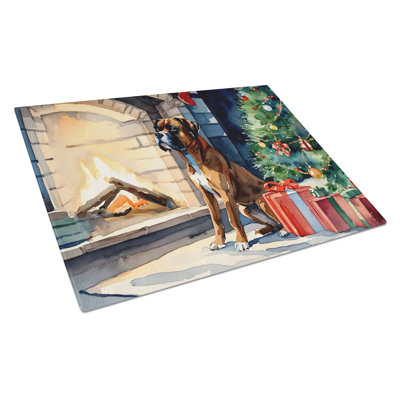 Grande planche à découper en verre Boxer Cozy Christmas