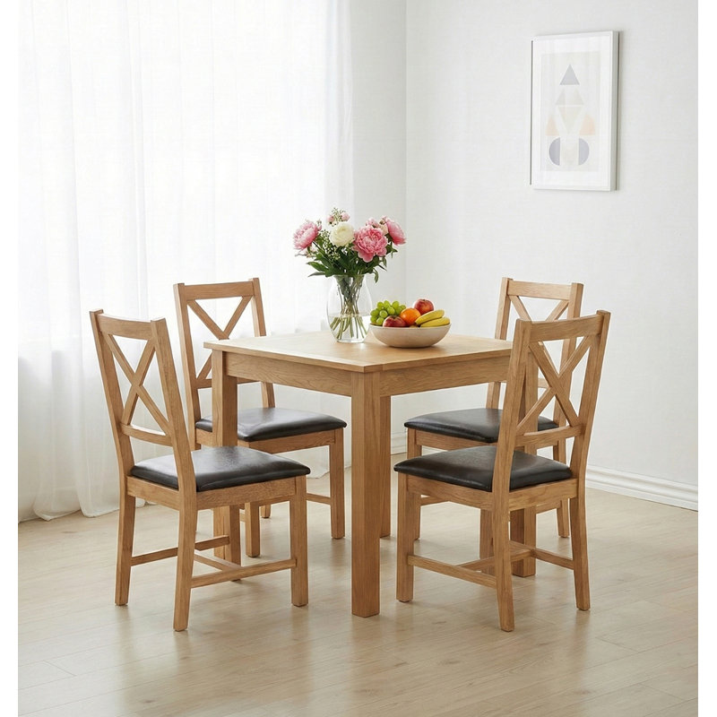 4 - Person Solid Oak Dining Set