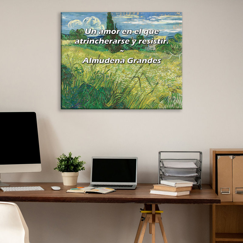 Artsy Quote "Un amor en el que atrincherarse y resistir." By Almudena Grandes Gallery Wrapped Canvas, 17" H x 24" W