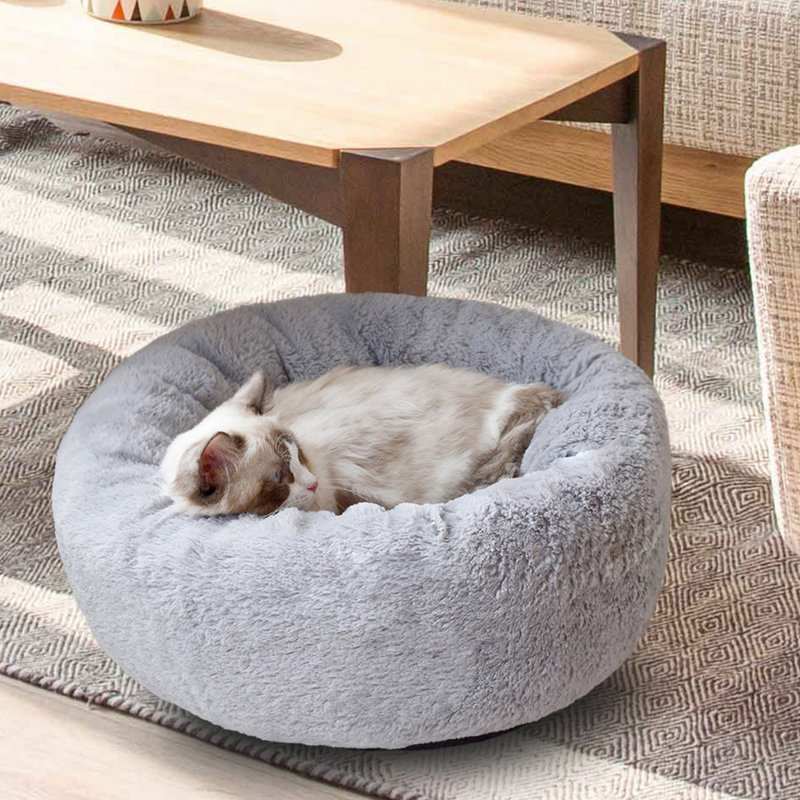 Velvet Bolster Pet Bed