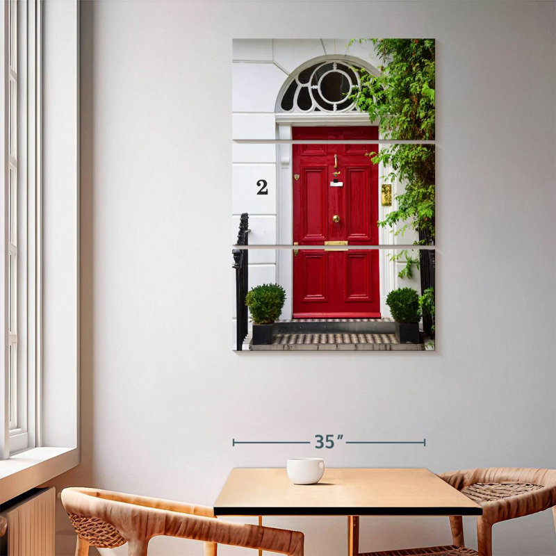 Lilie Red Georgian Door, 65" H x 42" W