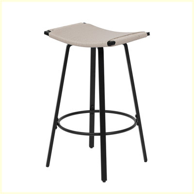 Tabourets de bar modernes de hauteur comptoir sans dossier avec repose-pieds rond