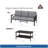 2 Piece Outdoor Patio Set, 70" All-Weather Metal 3-Seat Metal Patio Sofa And Rectangular Coffee Table, Black Frame With Gray Cushions-1255638653