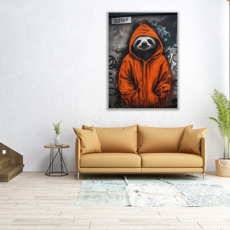 Street Sloth - reproduction d'art sur toile, H 40 po x l 30 po