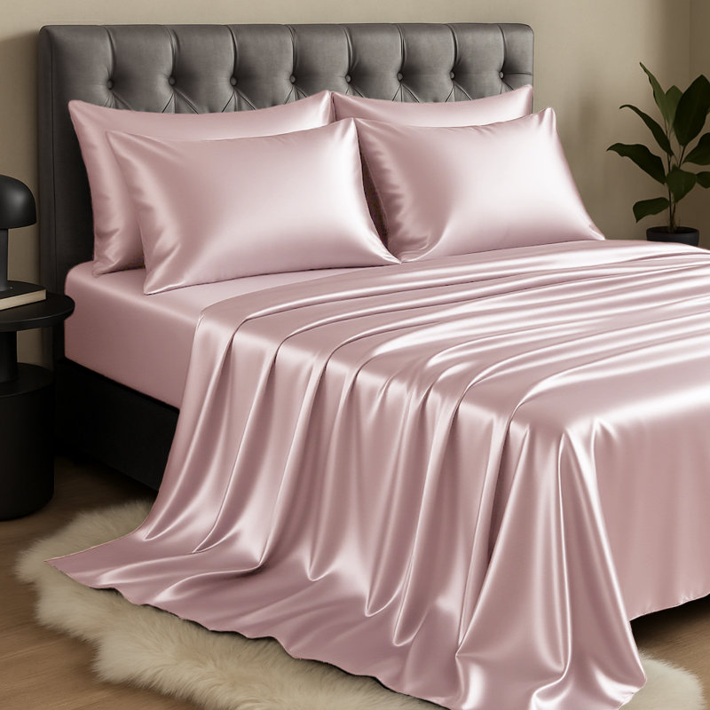 Mulberry Silk Flat Sheet, Blush, Double (4'6)