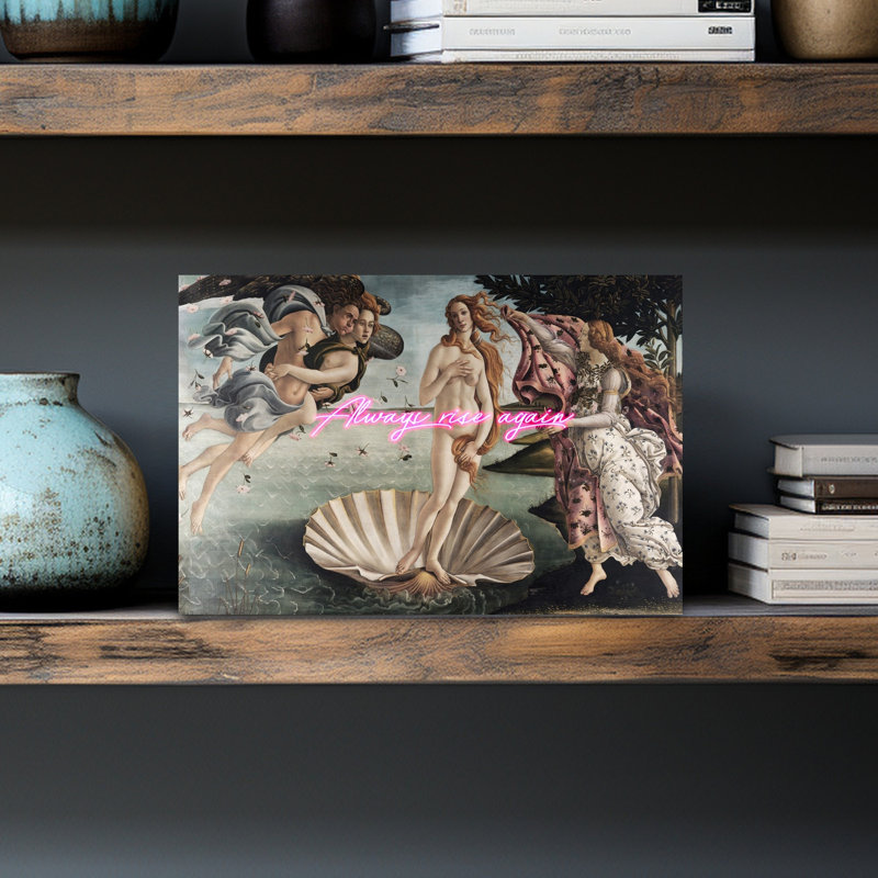 Venus Always Rise Again Modern Romantic Contemporary Coastal Ocean Wall Art Print 1 Piece Wrapped Canvas Wall Art