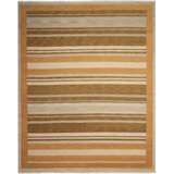 Field Wool Striped Area Rug in Cooper/Beige