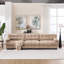 Canapé modulaire modulaire, canapé Cloud, sièges profonds modernes, canapé 3 places confortable en flanelle de pointe pour la chambre à coucher, canapé modulaire surdimensionné avec 5 coussins décoratifs-368866045-368866043