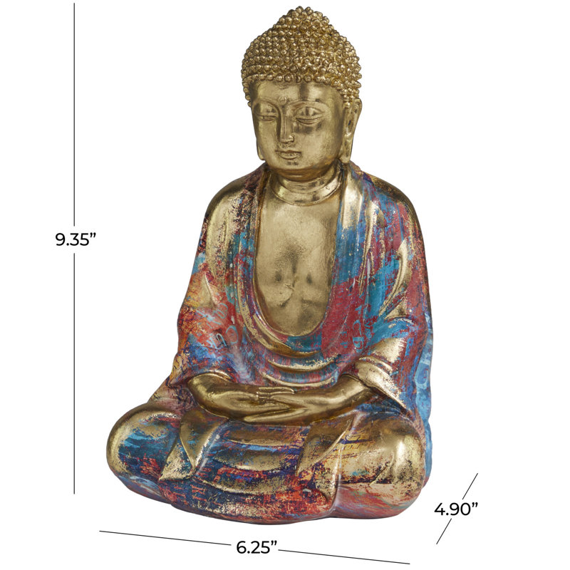 Sculpture Margrit le Bouddha en résine Novogratz, H 9,35 po x l 6,25 po x P 4,9 po