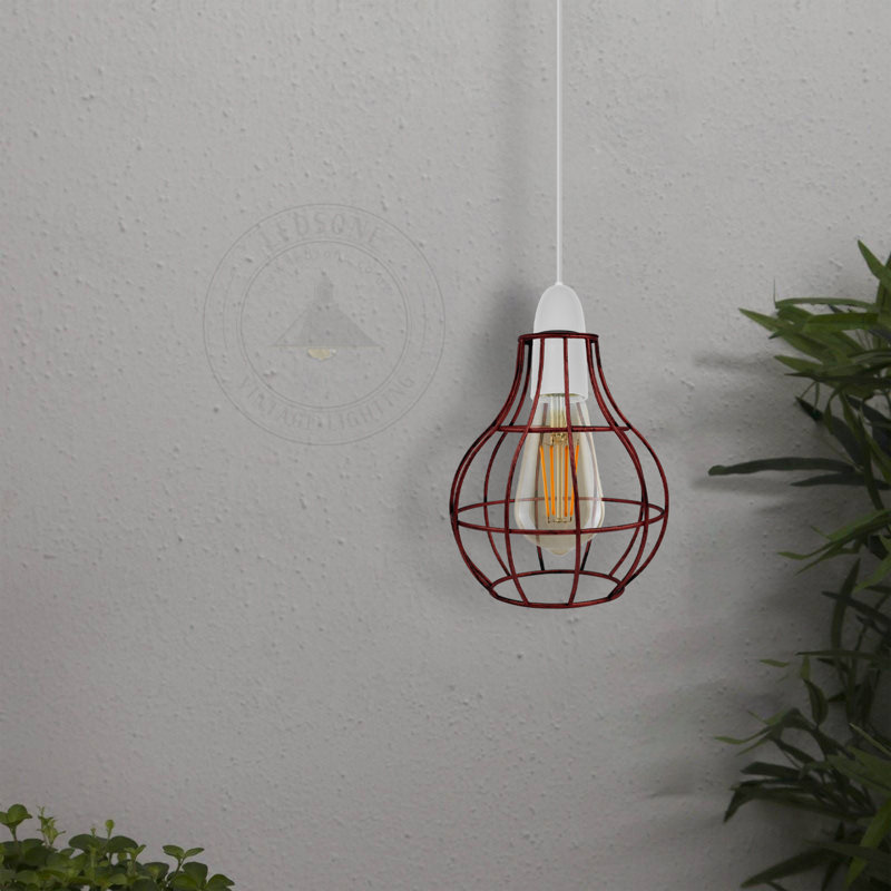 20 cm H Novelty Lamp Shade ( Screw On ), Rustic Red