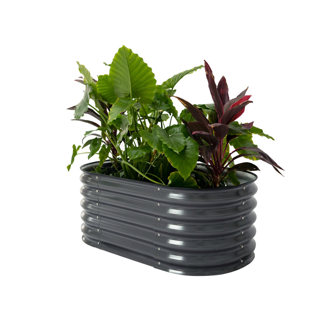 17" Tall 42" Wide Round Metal Outdoor Raised Garden Bed for Kids Vego Garden 