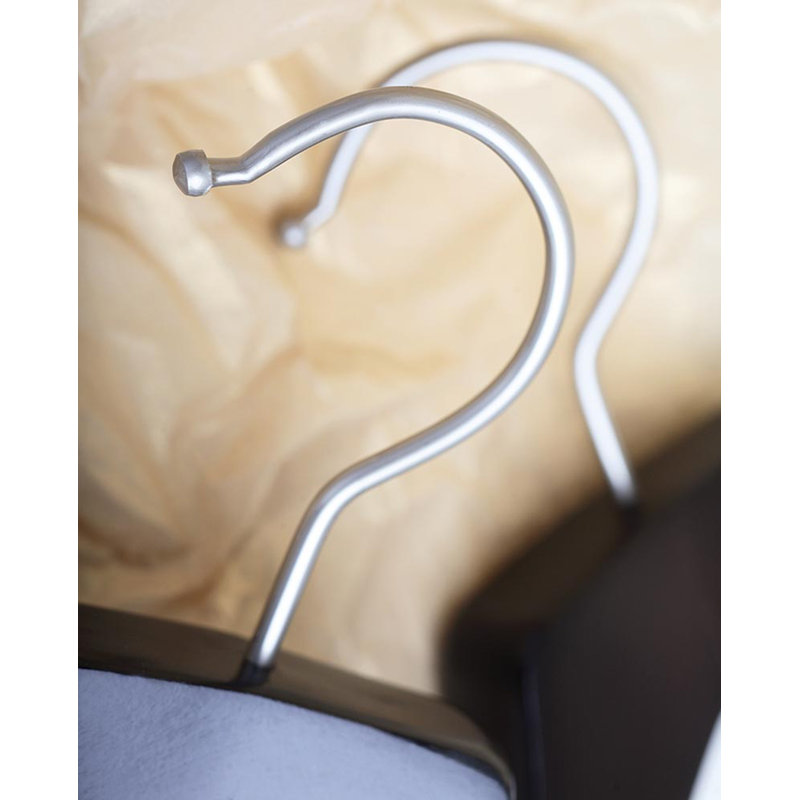 Cintre antidérapant en bois pour robe / chemise / chandail, Espresso / chrome brossé