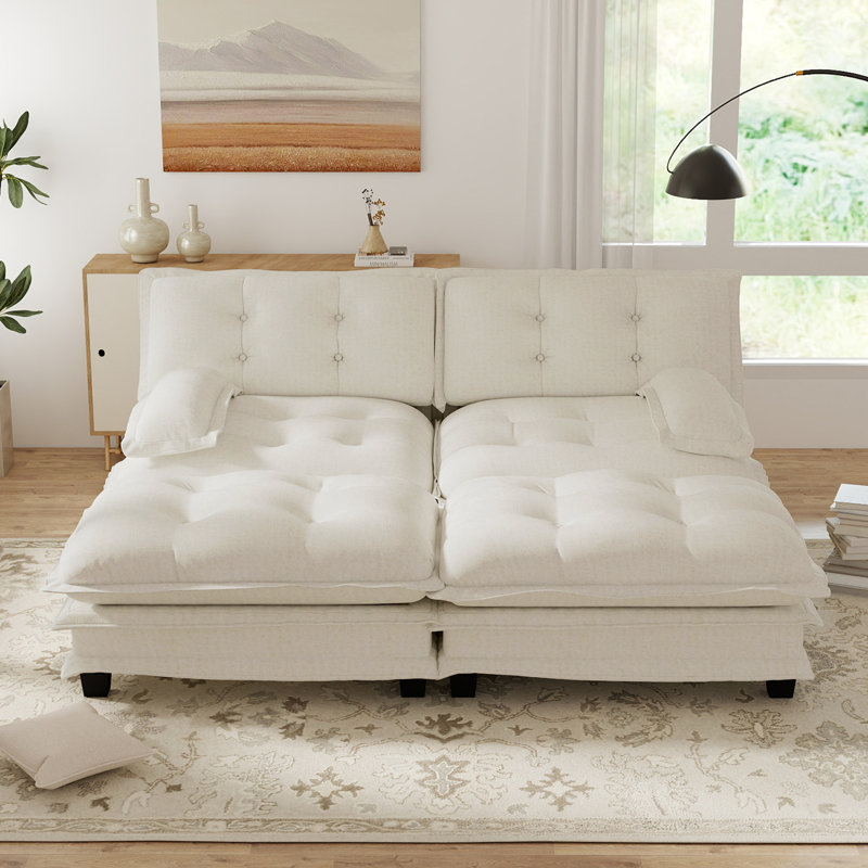 Canapé modulaire modulaire en U en chenille avec 2 repose-pieds, Beige