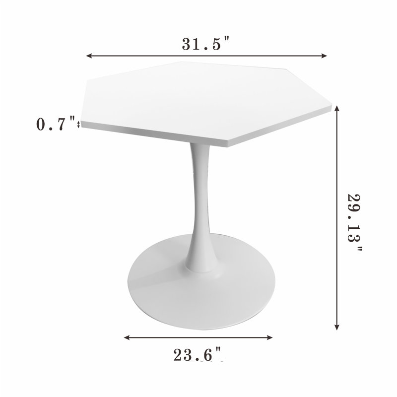 Modern Hexagonal Coffee Table with MDF Table Top, White