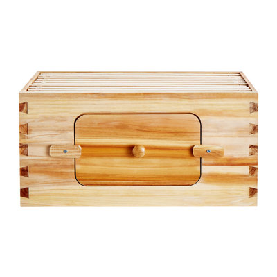 Langstroth Bee Hive Deep Box Starter Kit - Natural Cedar Wood with Transparent Acrylic Windows & Beeswax Coated Frames