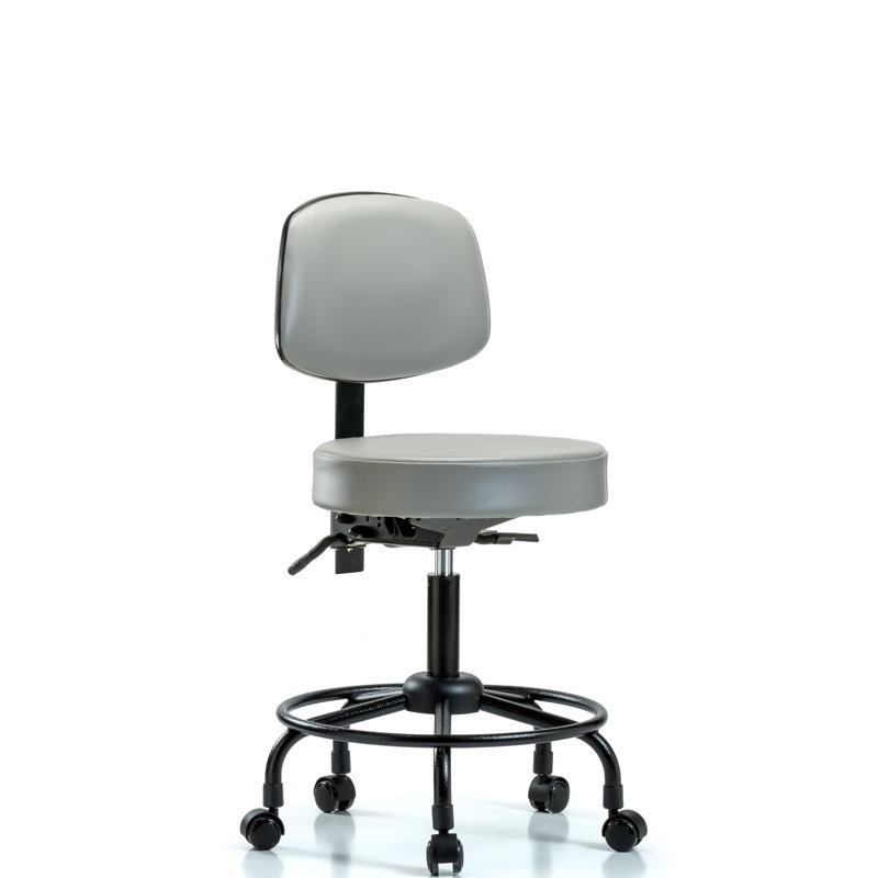 Lamayah Vinyl Task Chair, Casters, Storm