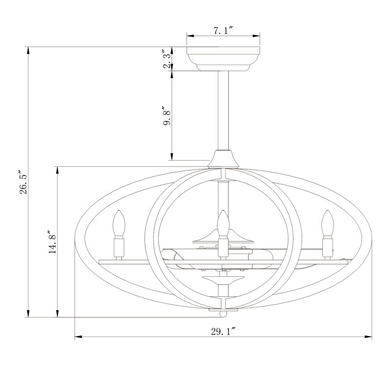 29'' Ceiling Fan with Light Kit