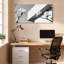 «Magnolia» noir et blanc à motif géométrique sur toile tendue, impression sur toile, ensemble de 1-2259644