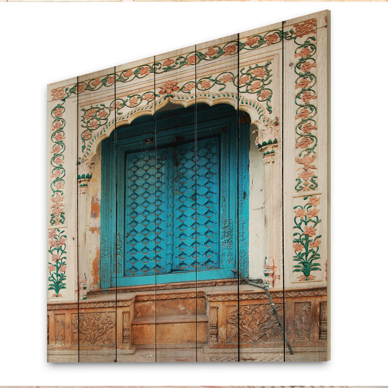 " Blue Traditional Indian Door " by Designart, 30" H x 30" W x 1" D