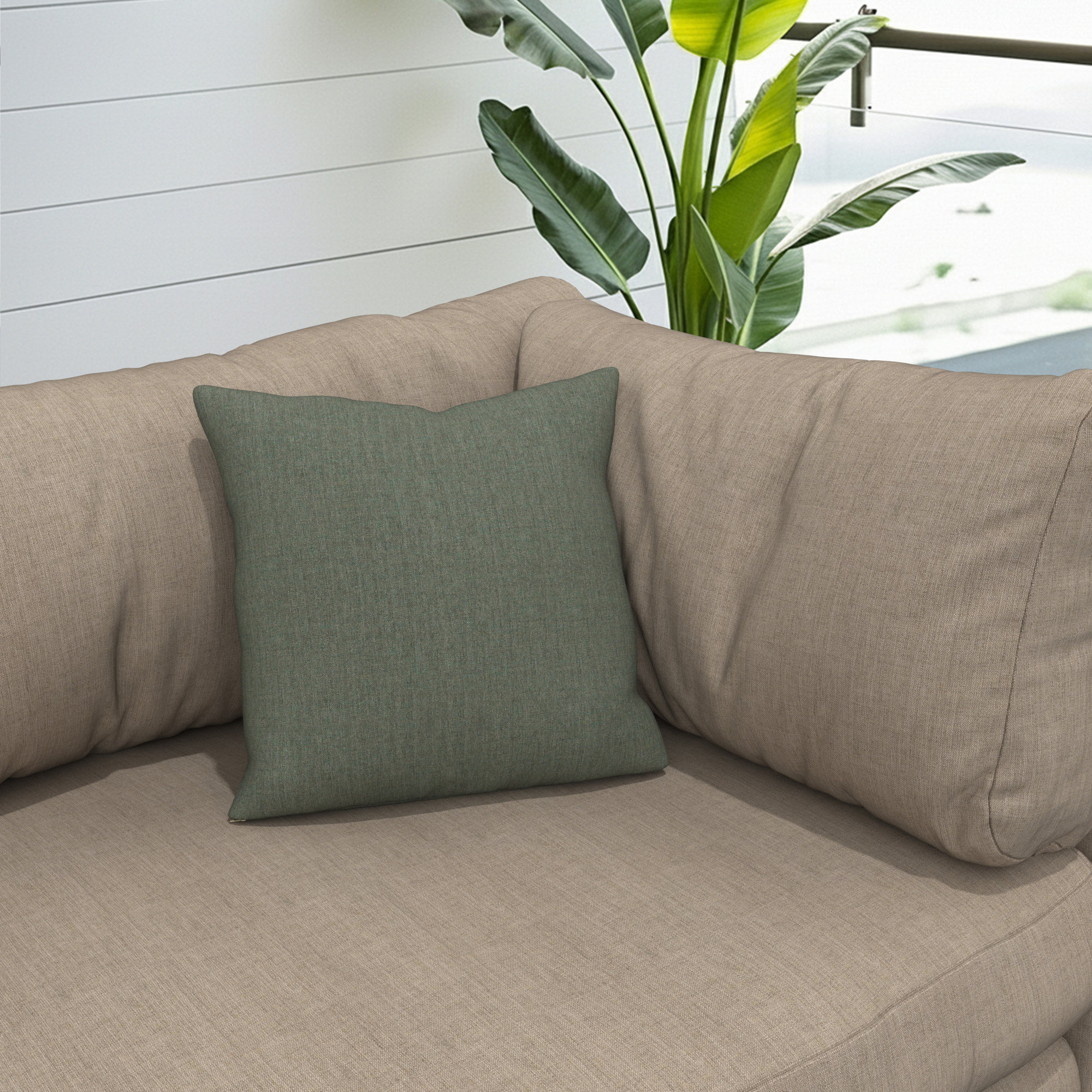 Gabi Indoor/Outdoor Throw Pillow, Square 16",  Dark Green