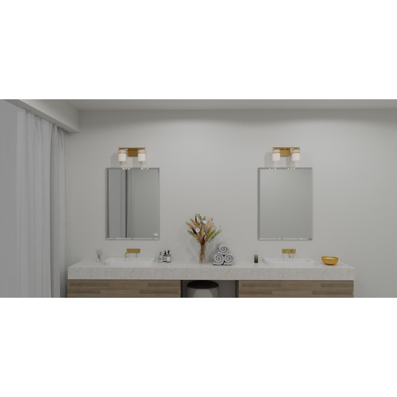 Luminaire pour salle de bain en laiton vieilli 2 lumières Jamaa