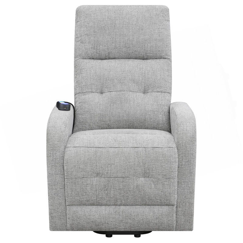 Fauteuil inclinable gris capitonné, Gris