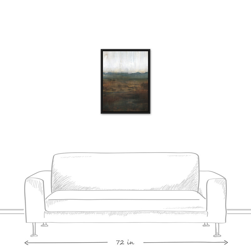 Commencement d'une tempête sur toile, H 25,75 po x l 19,75 po x P 1,75 po, Cadre flottant noir