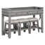 Ensemble de table de salle à manger 4 pièces pour 3 personnes, ensemble de table de cuisine et chaises avec 3 tiroirs de rangement, idéal pour les petits espaces (gris clair)