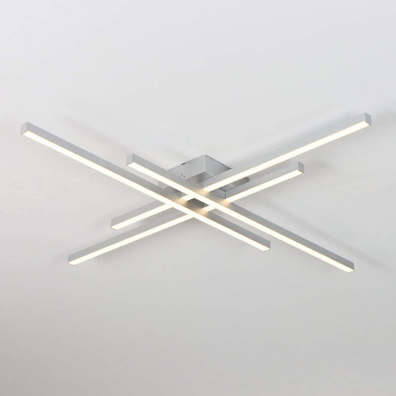 Plafonnier semi-encastré à DEL 4 lumières Whisman, H 2,8 po x l 30 po x P 30 po, Argent