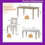 Ensemble de salle à manger 6 pièces avec table rectangulaire, 4 chaises et un banc-1208812632