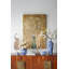 Vase en porcelaine bleue et blanche D7.5X20.5 "