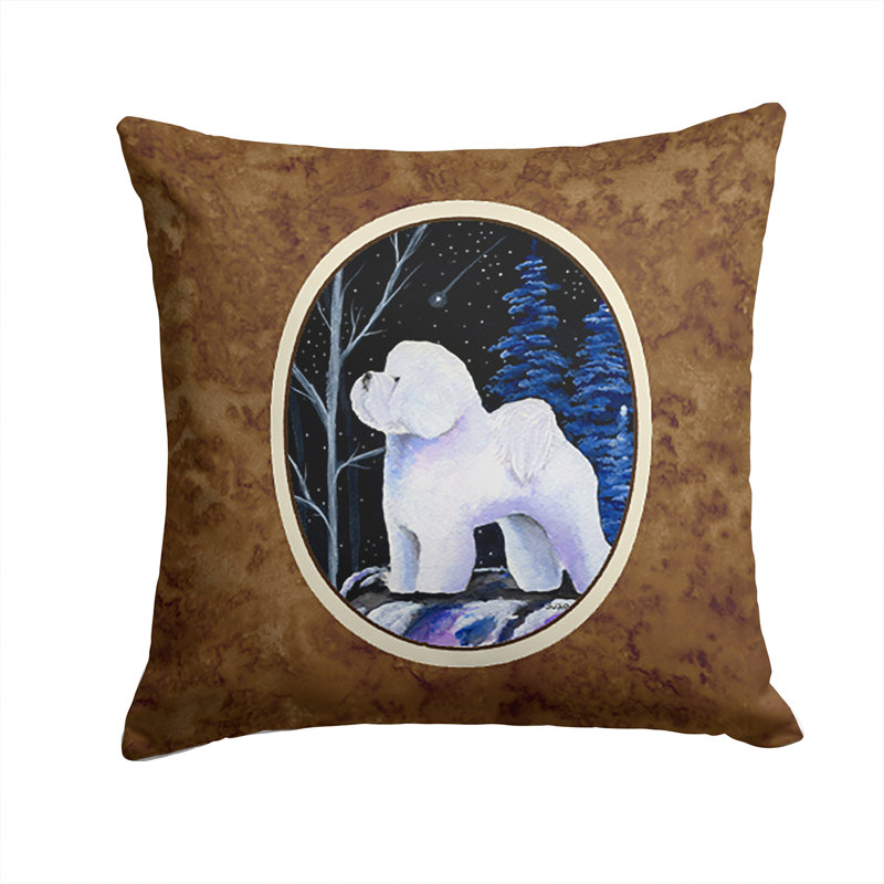 Coussin décoratif intérieur / extérieur Starry Night Bichon Frise