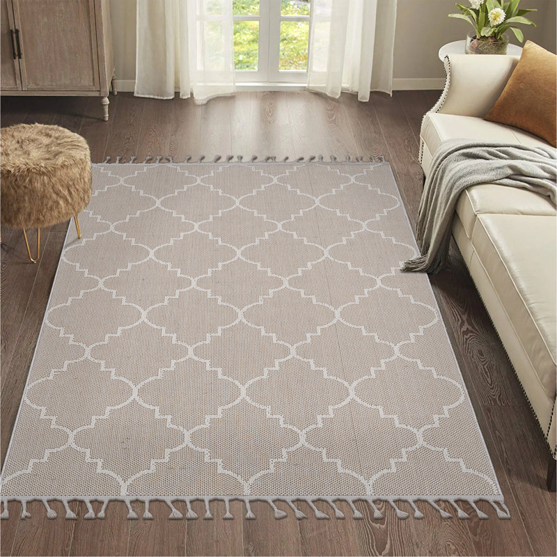 Collection 6X9 / Trellis Indoor / Outdoor Area Rug, Rectangle 6'7" x 7'9"