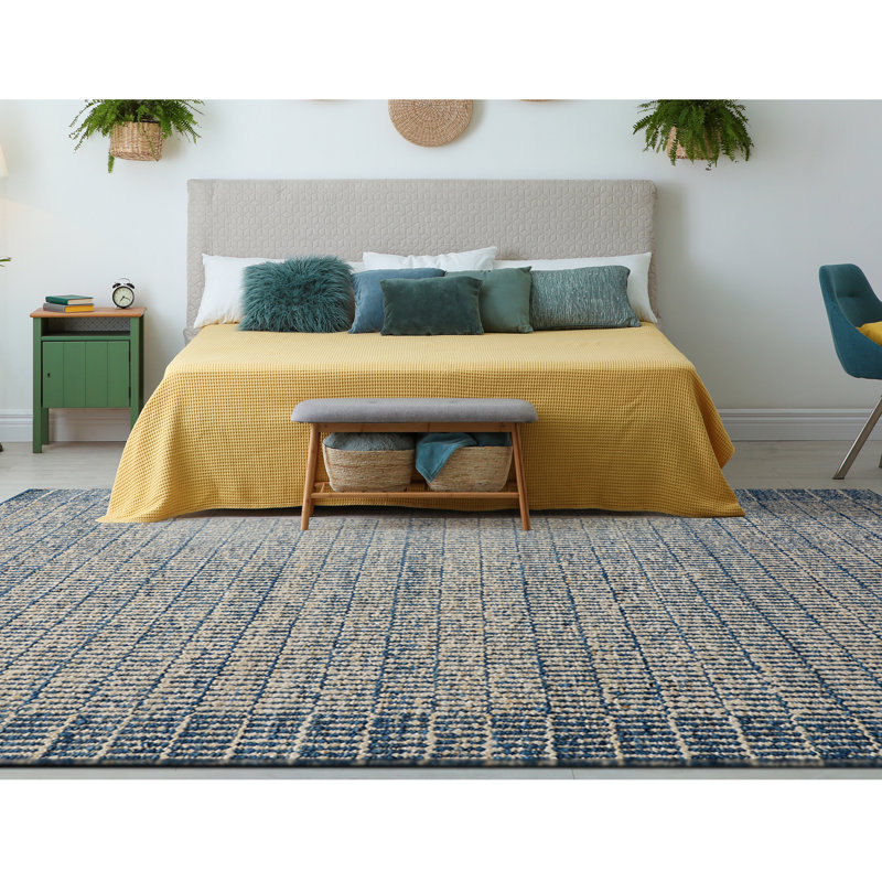 Wool Striped Area Rug, Rectangle 10' x 14'