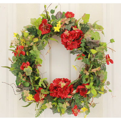 Couronne de fleurs mélangée d’été 22 po