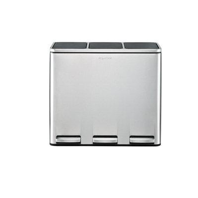 Steel Step On Multi-Compartments Trash & Recycling Bin - 14 Gallons